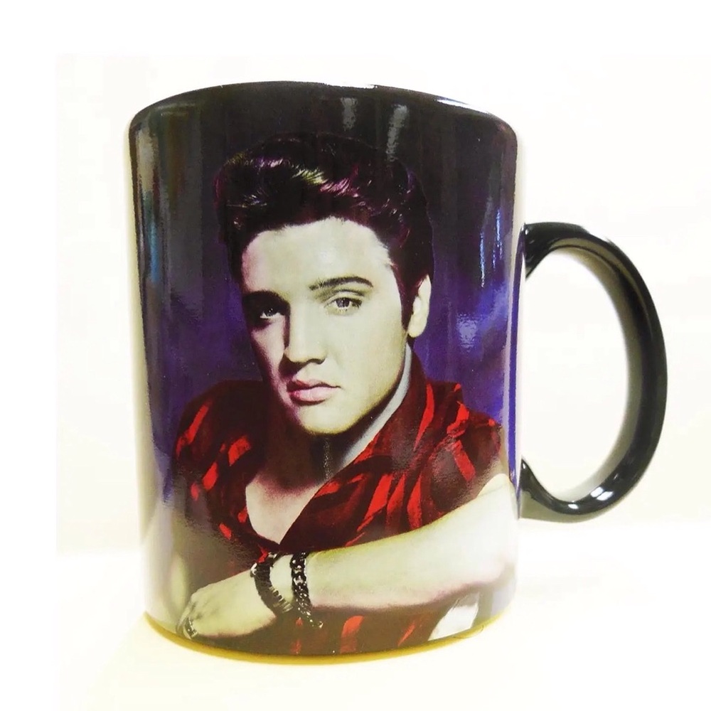 New Elvis Presley mug coffee tea hot chocolate 12 Oz black blue red flannel